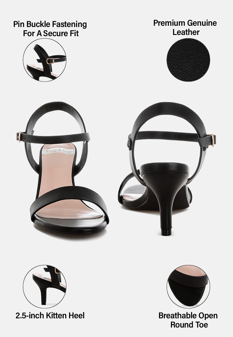 Tomari Pin Buckle Kitten Heel Sandals - Image 16