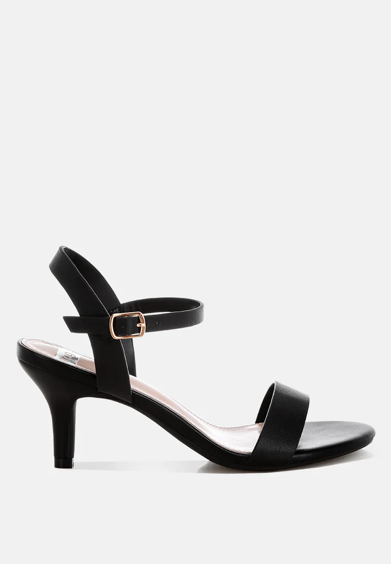 Tomari Pin Buckle Kitten Heel Sandals - Image 9