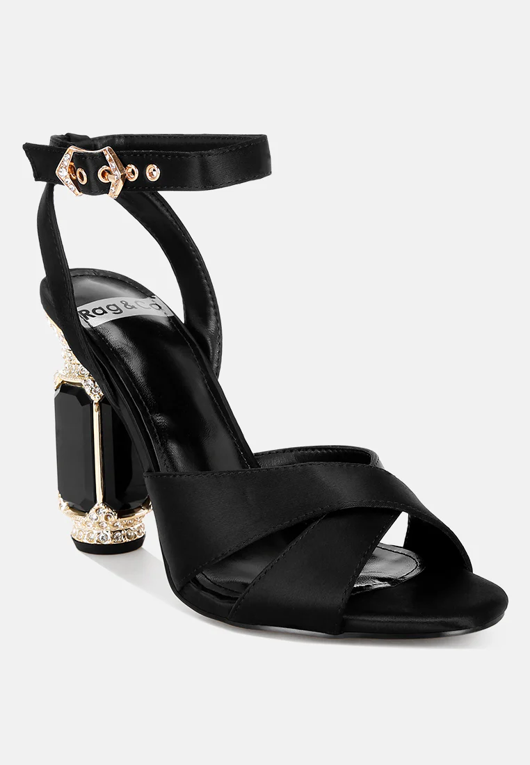 Tribeca Crystal & Diamante Pin Buckle Fantasy Heels - Image 2