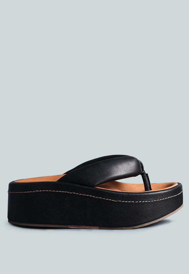 WELCH Black Thong Platform Sandals - Image 2
