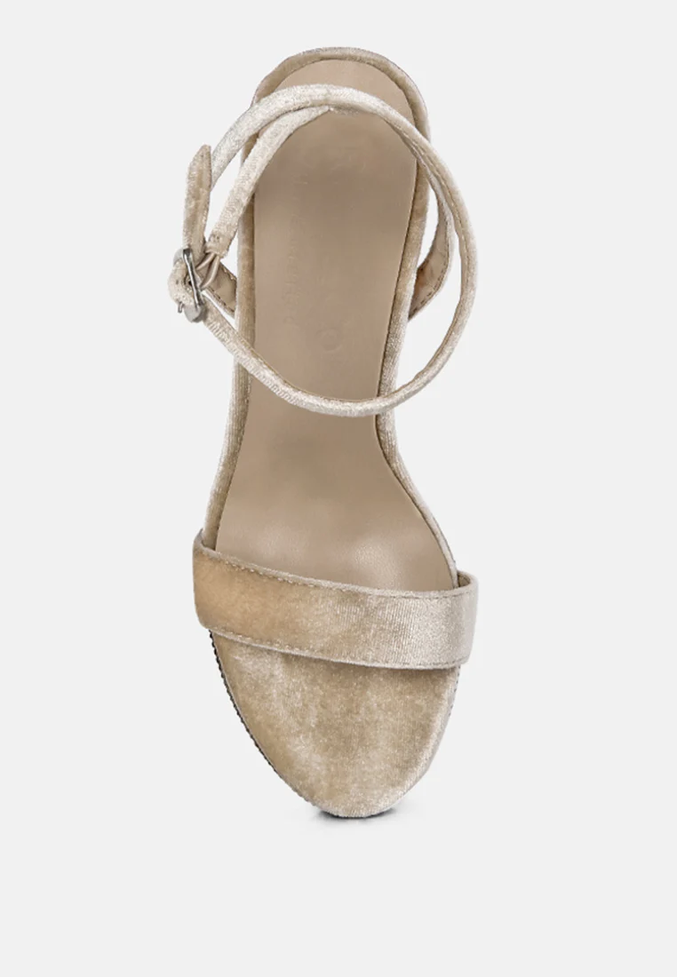 ZIRCON Beige Rhinestone Patterned High Heel Sandals - Image 6